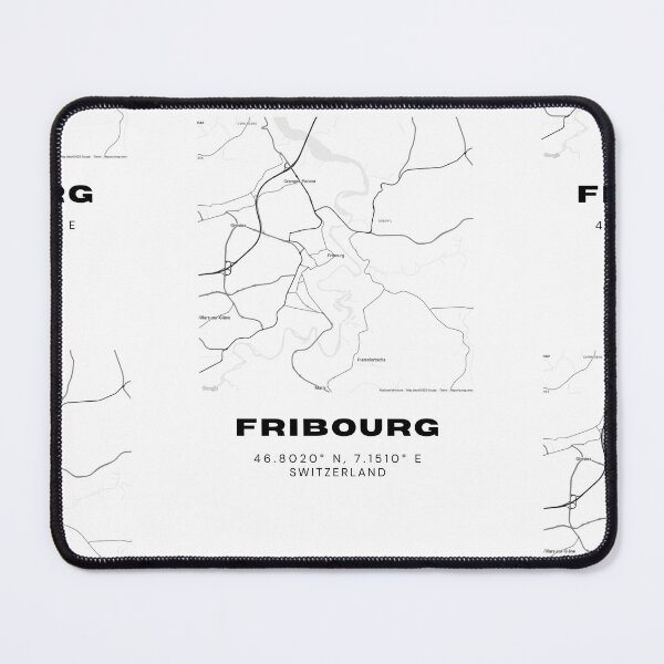 Item preview, Minimalist Black & White Fribourg, Switzerland City Map designed and sold by RM-Journey.