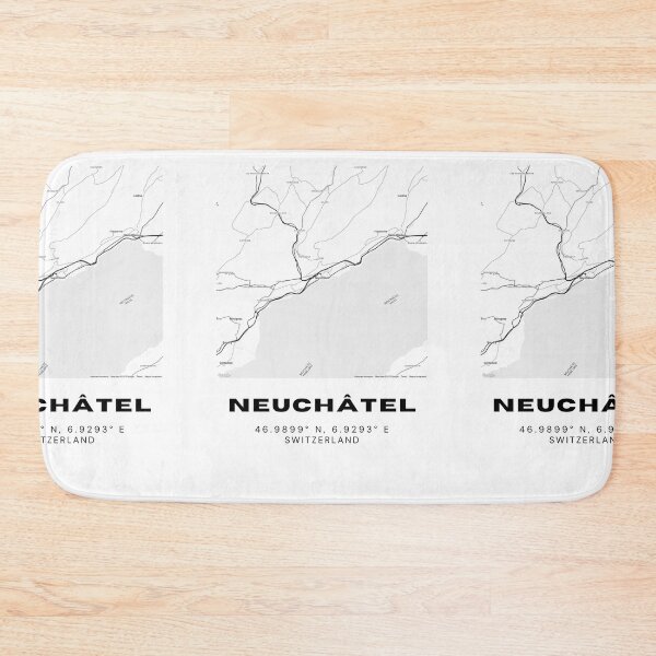 Item preview, Minimalist Black & White Neuchâtel, Switzerland City Map designed and sold by RM-Journey.
