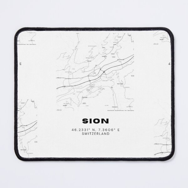 Item preview, Minimalist Black & White Sion, Switzerland City Map designed and sold by RM-Journey.
