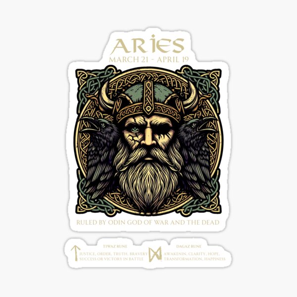 Item preview, Aries Ruler and Norse Viking God Odin designed and sold by Kjahli.
