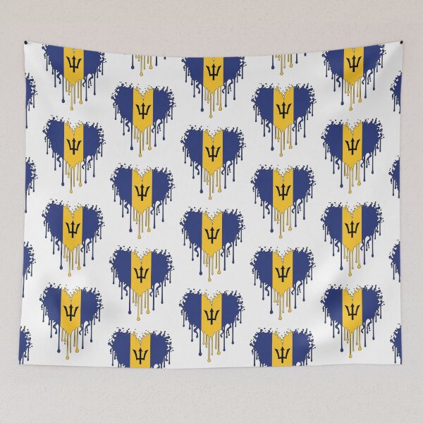 Item preview, Barbados Flag Heart – Caribbean Pride Design designed and sold by WHDProduction45.