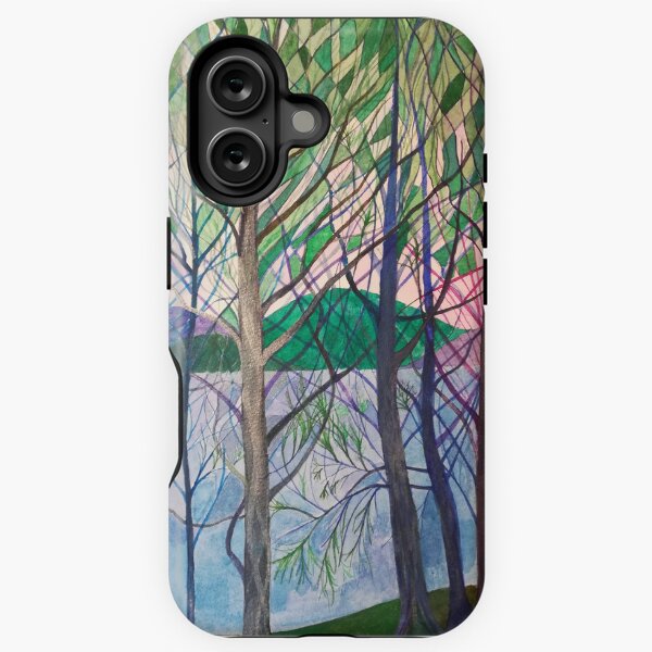 Item preview, Silver trees at a lake painting designed and sold by esvb.