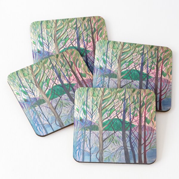 Item preview, Silver trees at a lake painting designed and sold by esvb.
