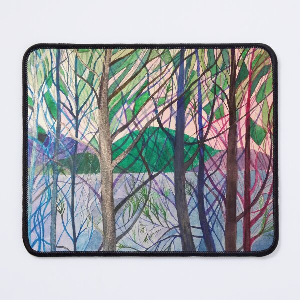 Item preview, Silver trees at a lake painting designed and sold by esvb.