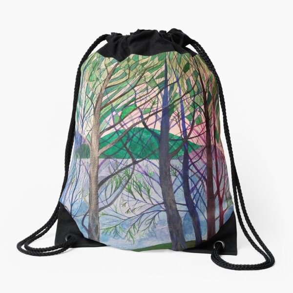 Item preview, Silver trees at a lake painting designed and sold by esvb.