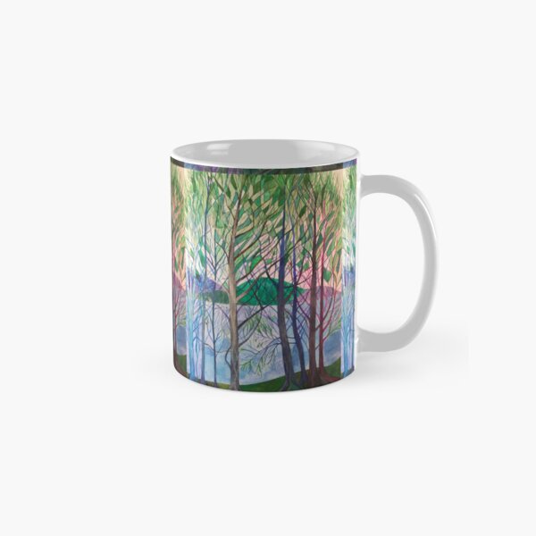 Item preview, Silver trees at a lake painting designed and sold by esvb.
