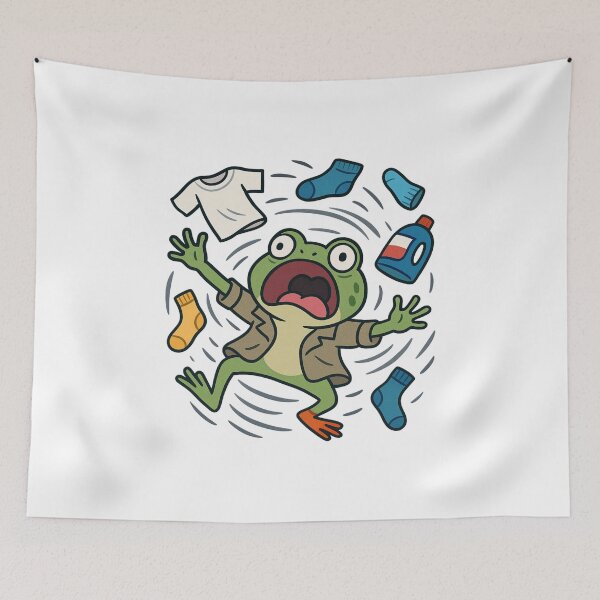 Item preview, Froggy in a Tornado of Laundry designed and sold by ALITOPRINCE.