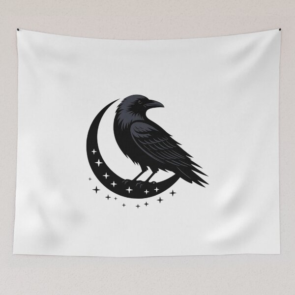 Item preview, Gothic Raven Silhouette in Monochrome designed and sold by BirdsnStuff.