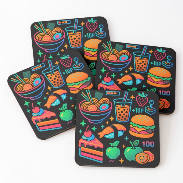 Item preview, Neon Gamer Food Icons designed and sold by Coloradodrawings.
