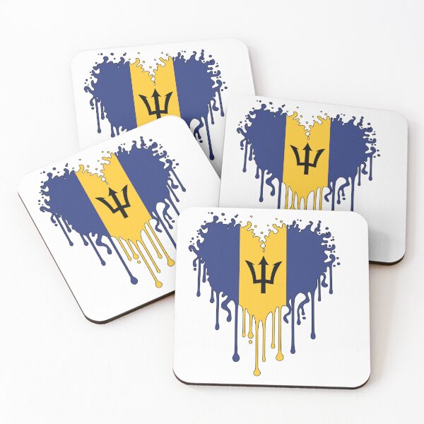 Item preview, Barbados Flag Heart – Caribbean Pride Design designed and sold by WHDProduction45.
