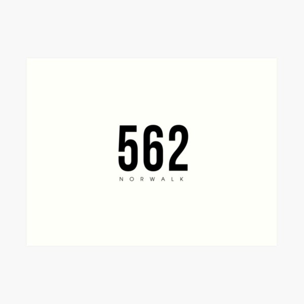 Long Beach Ca 562 Area Code Design Art Print By Cartocreative Redbubble