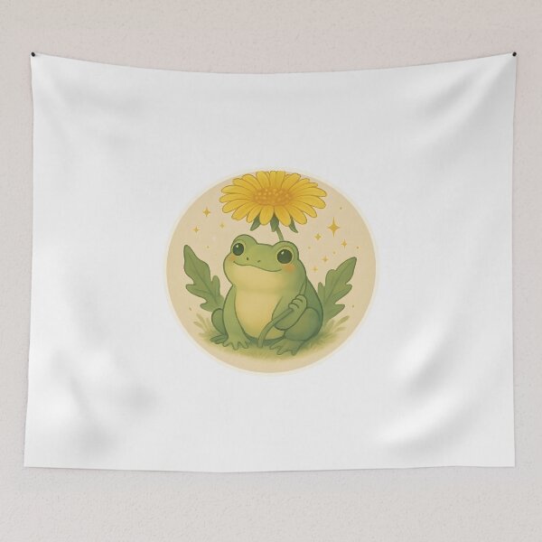 Item preview, Dandelion Frog – Whimsical Frog and Flower Sticker for Nature & Cottagecore Lovers designed and sold by WAUZ.