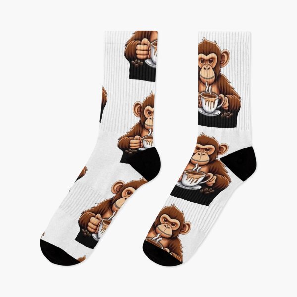 Item preview, Coffee First, Monkey Stickers designed and sold by SoulArtSara.