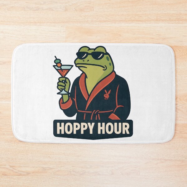 Item preview, Dandelion Frog - Retro Chill Frog in Robe Drinking Cocktail | Vector Art Sticker designed and sold by WAUZ.