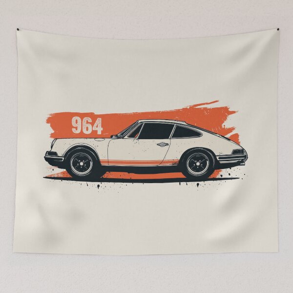 Item preview, Vintage Porsche 964 911 Illustration designed and sold by blackdogshop.