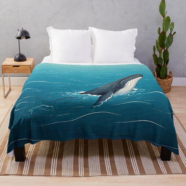 Vista previa del artículo con la obra «Ballena solitaria en el océano», diseñado y vendido por NatalieOlan.