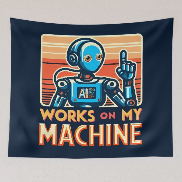 Item preview, Works on my Machine, typography designed and sold by maxmaj.