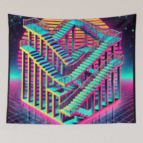 Item preview, Retro Illusions: An 80s Escher Tribute designed and sold by annenambiro.