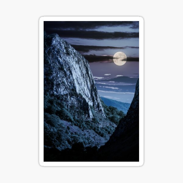cliffs of Trascau mountains canyon at night Sticker