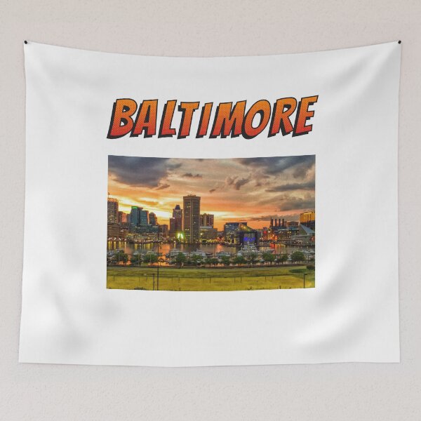 Item preview, Baltimore, Maryland Inner Harbor Skyline- White designed and sold by Trendi61.
