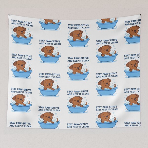 Item preview, Dog Bath: Stay Paw-Sitive And Keep It Clean designed and sold by printmala.