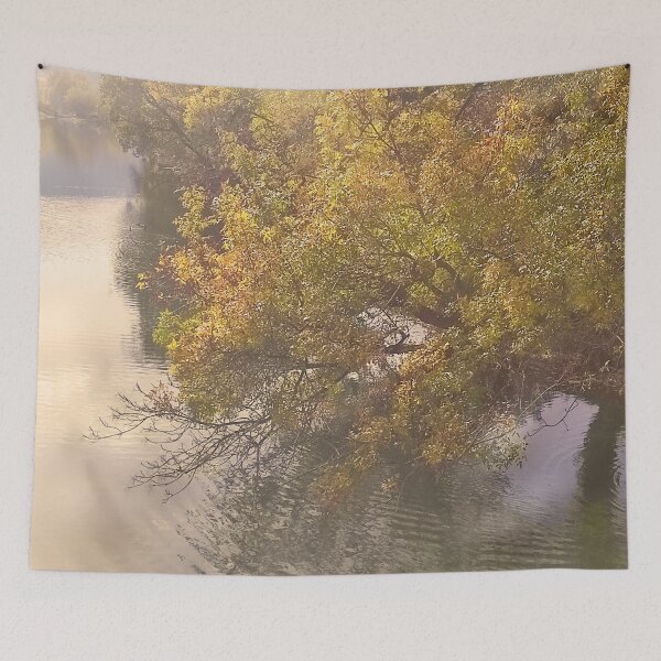 Item preview, Silent Autumn – River in the Mist- River in the Fog designed and sold by branaghbel.