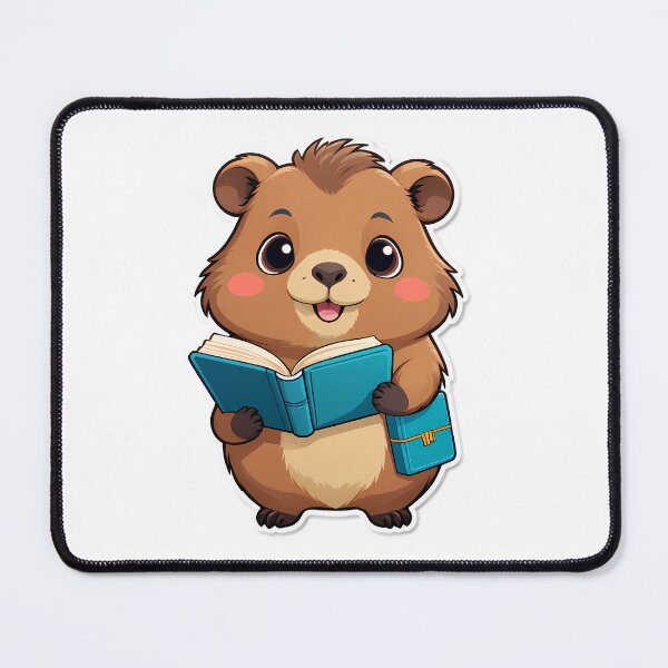 Item preview, Capybara reading for book lover, reader, teacher librarian designed and sold by AnimalMenagerie.