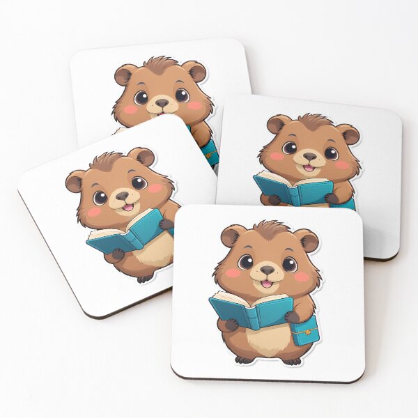 Item preview, Capybara reading for book lover, reader, teacher librarian designed and sold by AnimalMenagerie.