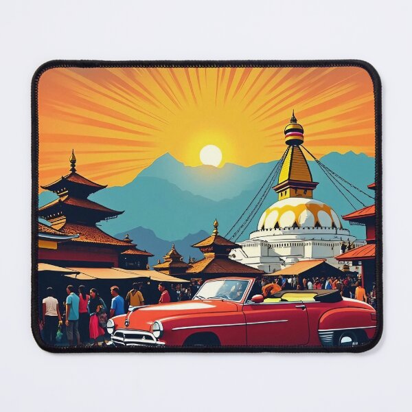 Item preview, Colorful Nepal Travel Art | Retro Pop Art Poster | Vibrant Kathmandu Wall Print | Himalayan Landscape Design | Vintage Nepal Decor designed and sold by PaintedPixels01.