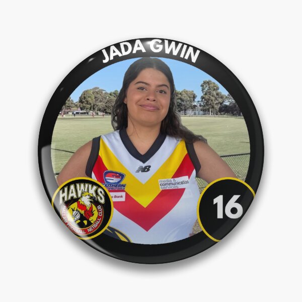 Item preview, Player Badge - #16 - Jada Gwin designed and sold by HallamHawks.