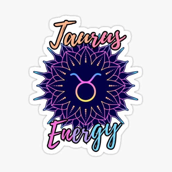 Taurus Energy Lotus Zodiac Art Sticker