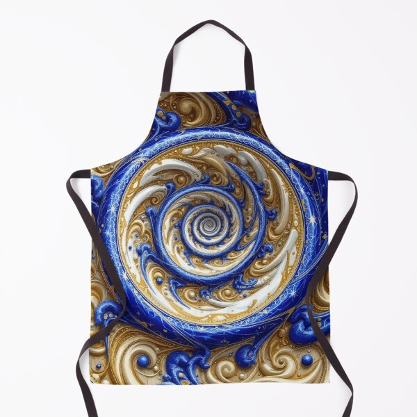 Item preview, Abstract Spiral  Blue White Gold Fibonacci Art 258 designed and sold by Vicky Brago-Mitchell®.