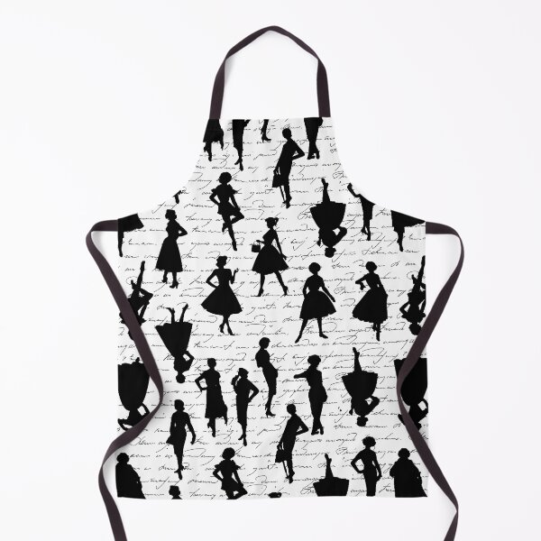 Item preview, white script mid century 1950s vintage silhouette women designed and sold by Gossip Rag.
