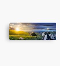 time change over the panorama of Runa mountain Canvas Print