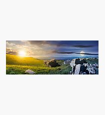 time change over the panorama of Runa mountain Photographic Print