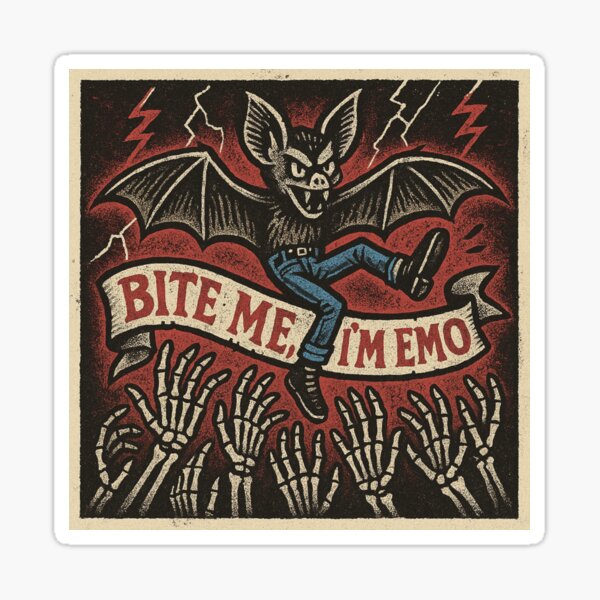 Item preview, Bite Me I'm Emo designed and sold by STATICDUST.