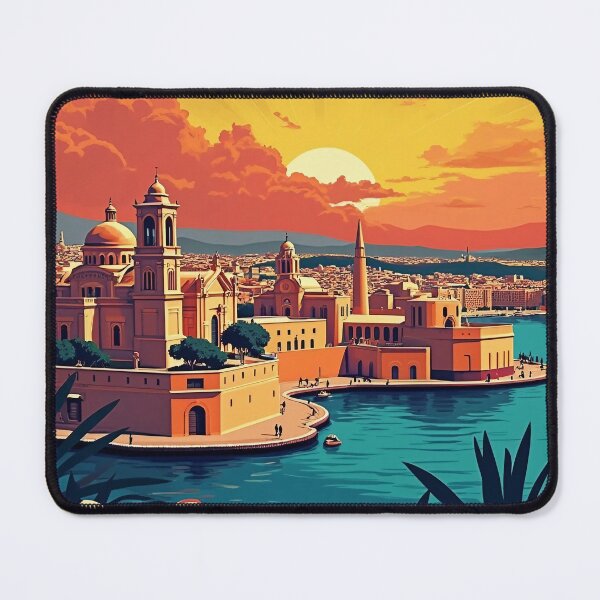 Item preview, Valletta Malta Retro Poster | Colorful Pop Art Cityscape | Vintage Malta Wall Art | Bold Travel-Inspired Design | Mediterranean Street View designed and sold by PaintedPixels01.