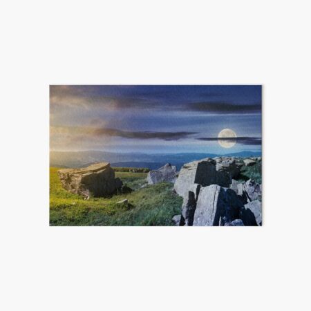 time change over the panorama of Runa mountain Art Board Print