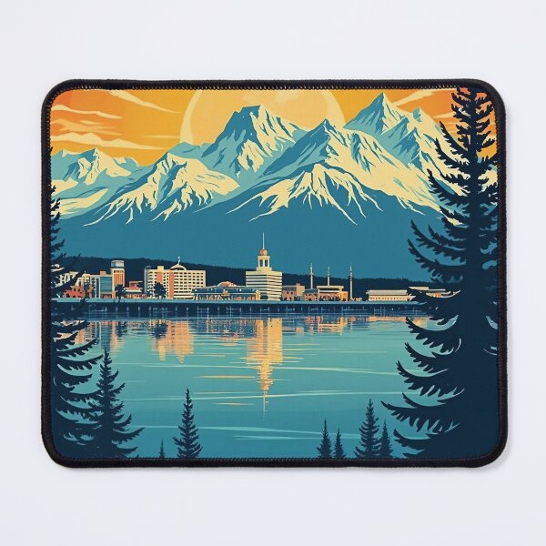 Item preview, Anchorage Alaska Retro Poster | Digital Pop Art Print | Colorful Travel Wall Art | Vintage Cityscape Decor | Scenic Alaska Artwork designed and sold by PaintedPixels01.