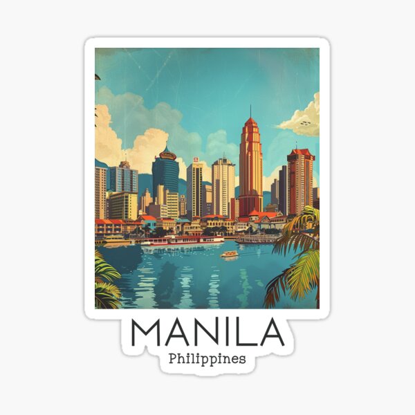 Vista previa del artículo con la obra «Una ilustración vintage de Manila, Filipinas», diseñado y vendido por GoodOldVintage.