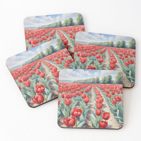 Item preview, Sea of Red: Tulip Farm Bloom designed and sold by HeartfulBloom.