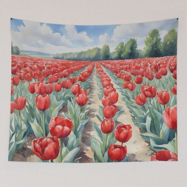 Item preview, Sea of Red: Tulip Farm Bloom designed and sold by HeartfulBloom.