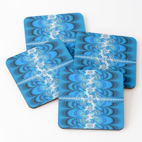Item preview, Azure Cascade: A Frozen Fractal Flow designed and sold by bloorose.