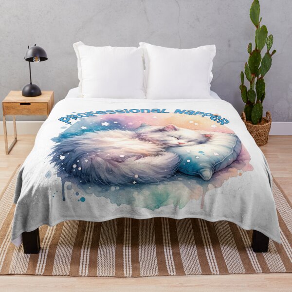 Item preview, Professional Napper – Cute Sleeping Cat Watercolor T-Shirt designed and sold by MTeesGA.