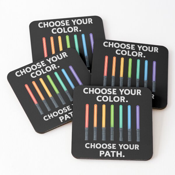 Item preview, Choose Your Color. Choose Your Path. – Lightsaber Quote Sticker | Minimal Nerd Cool designed and sold by WAUZ.