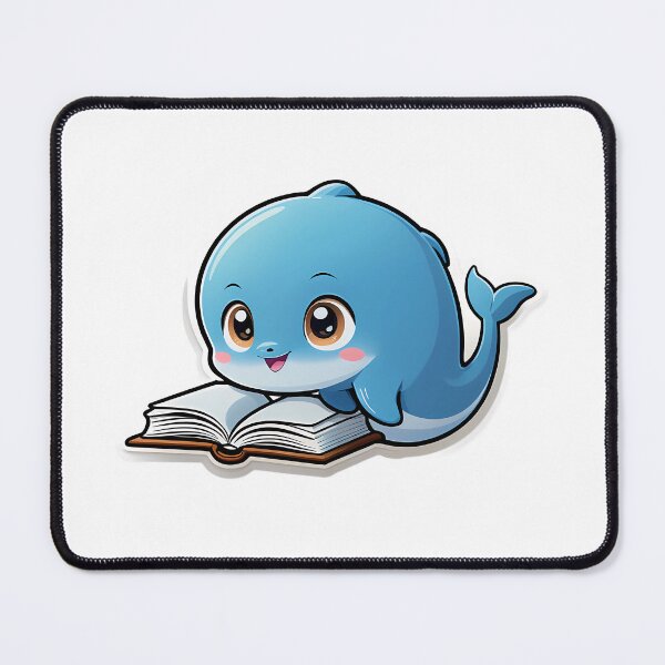 Item preview, Dolphin reading for book lover, reader, teacher librarian designed and sold by AnimalMenagerie.