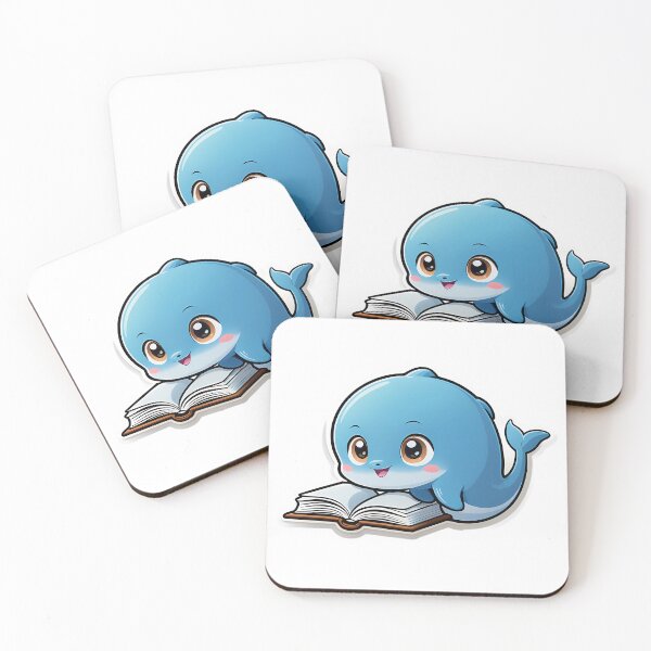 Item preview, Dolphin reading for book lover, reader, teacher librarian designed and sold by AnimalMenagerie.