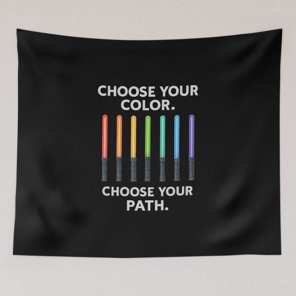 Item preview, Choose Your Color. Choose Your Path. – Lightsaber Quote Sticker | Minimal Nerd Cool designed and sold by WAUZ.