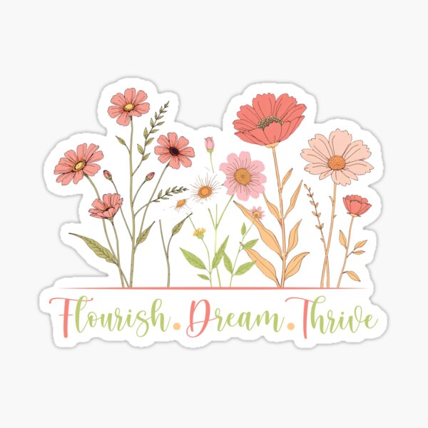 Item preview, Flourish Dream Thrive Floral Botanical Vintage Flowers Anti Trump FDT designed and sold by wtfbba.