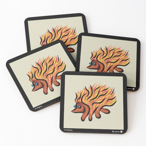 Item preview, Fire Hedgehog – Cute Flaming Spirit Guardian in Asian Ink Style designed and sold by Brushinobi.